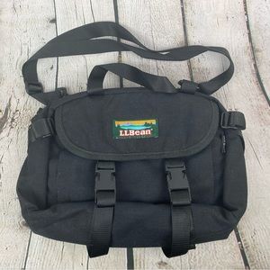 Vintage LL Bean Waist Adjustable Black Hiking Camping Bag EUC